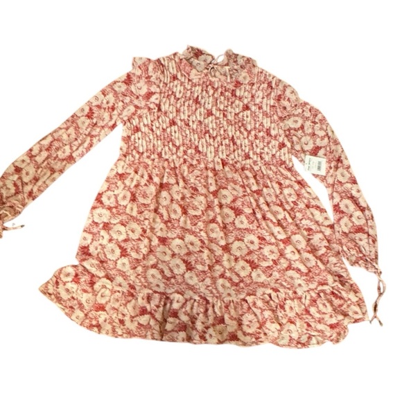 Free people These Dreams Pleated mini dress L pink and red NWT - Picture 10 of 16